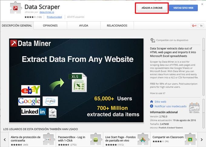 Metodo del peine añadir plugin